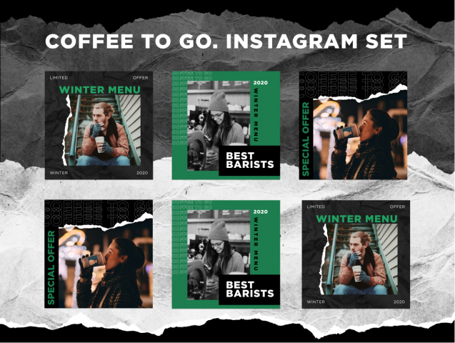 Шаблон оформления Instagram кофейни TO GO