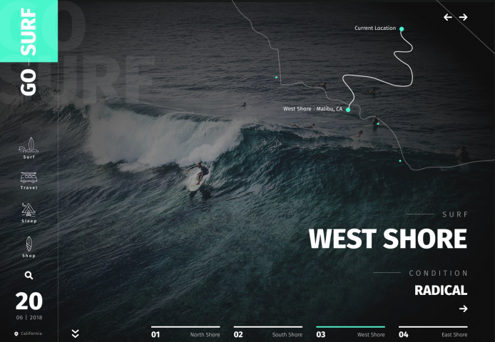 Адаптивная верстка и анимация landingPage Go Surf