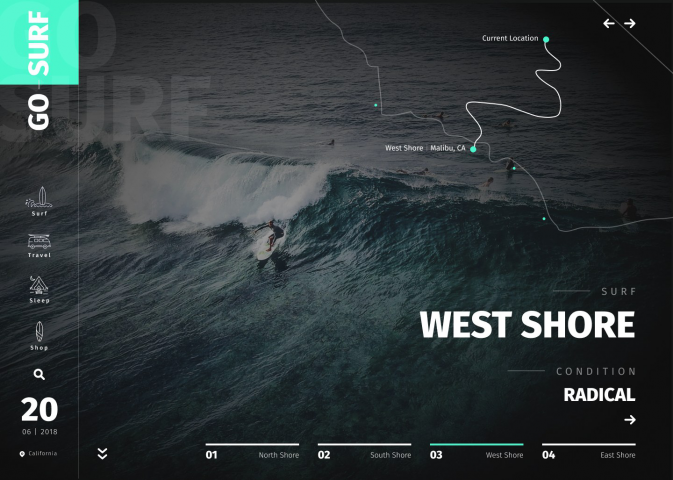 Адаптивная верстка и анимация landingPage Go Surf