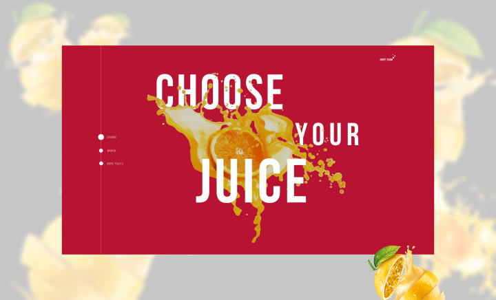 Первый экран для сервиса по приготовлению соков