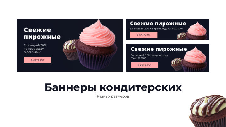 Баннеры Пирожные