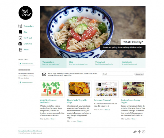 foodsense - сайт о еде (верстка grid/adaptive)