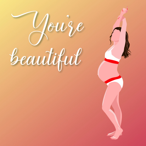 Беременная девушка, открытка