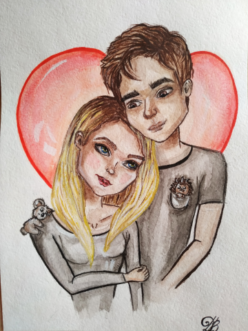 Открытка в мультяшном стиле