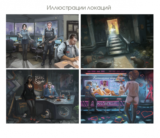Иллюстрации локаций для игры Улицы