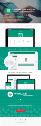 Дизайн сайта Kaspersky для планшета