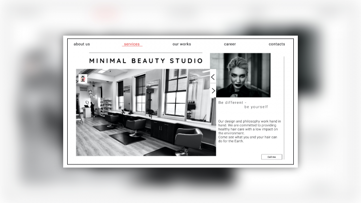 Beauty studio landing page