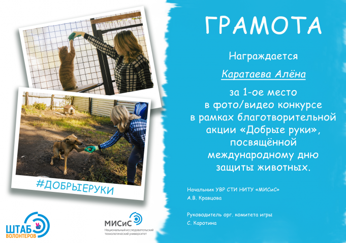 Грамоты участникам акции