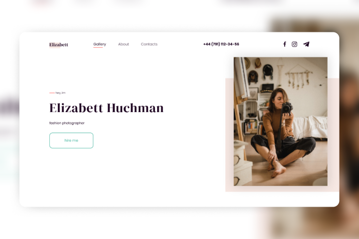 Дизайн лендинга для фотографа Elizabett Huchman