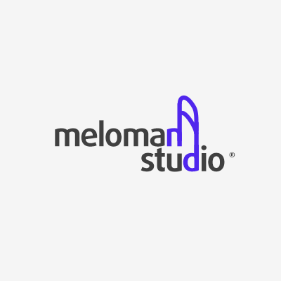 Логотип студии музыкального обучения "meloman-studio"