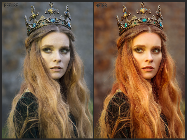 Ретушь фото девушки в короне
