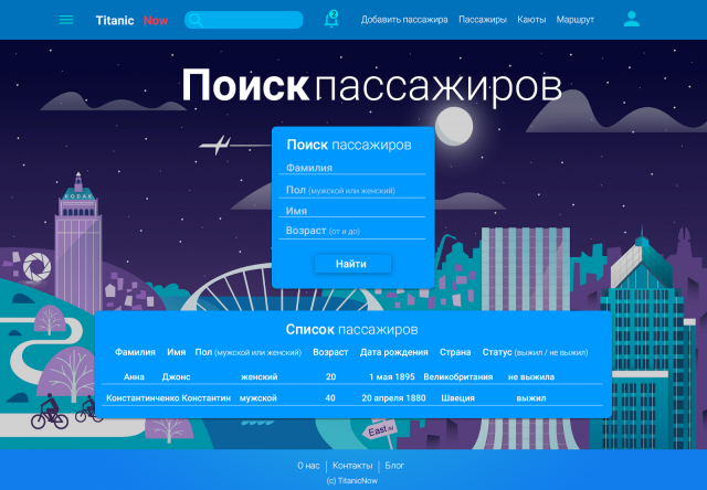 Дизайн Главной Страницы  Titanic Now