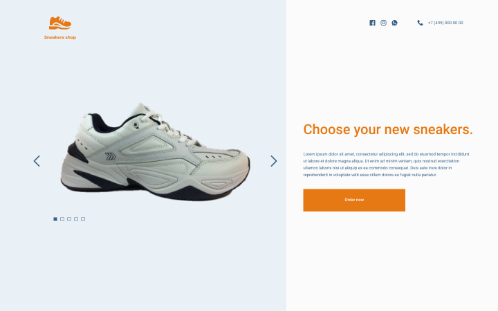 Sneakers landing page concept
