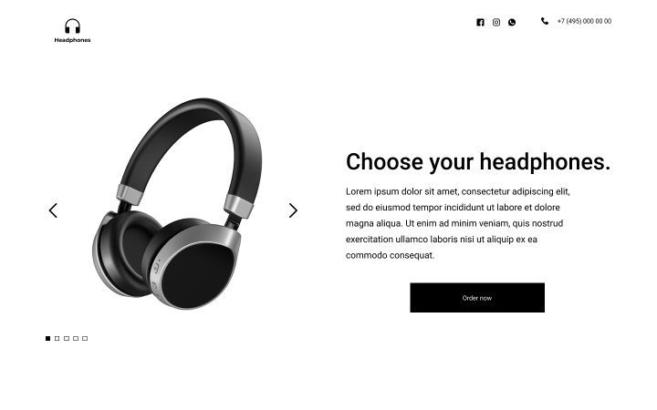 Headphones landing page concept