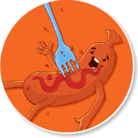 Иллюстрация. Сосиска.