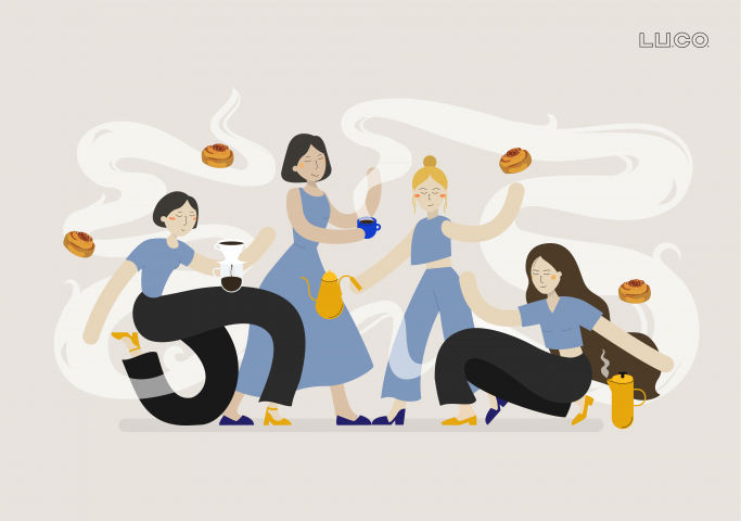 Illustration for LU.CO. coffee shop