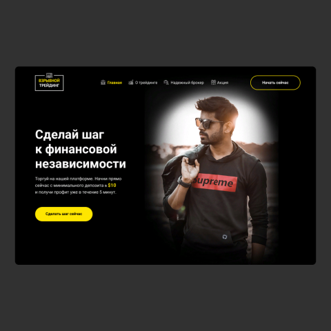 Дизайн лендинга для трейдера