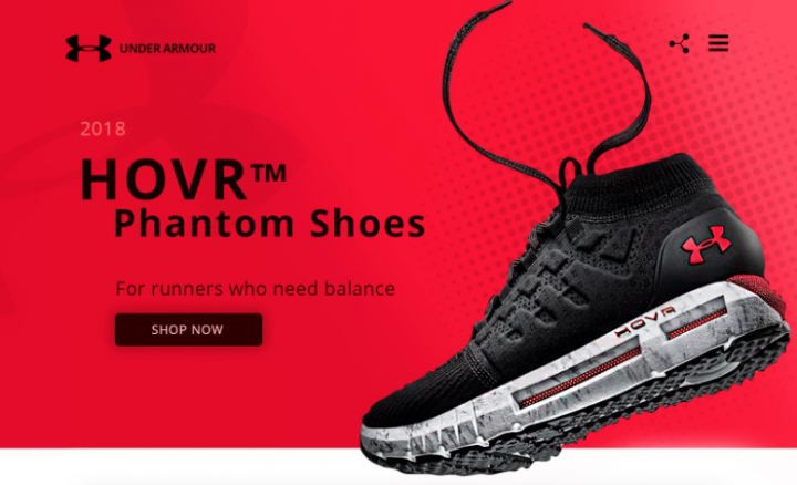 Under Armour Landing Page
