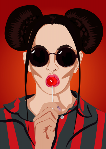 Fashion illustration "bright girl"