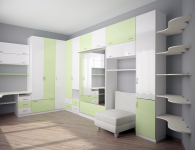 Спальня с салатовым акцентом