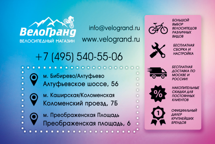 Дизайн визитки веломагазина