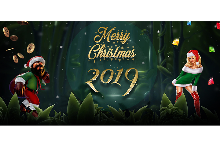 Баннер Счастливого Рождества 2019 для слот  игр в казино