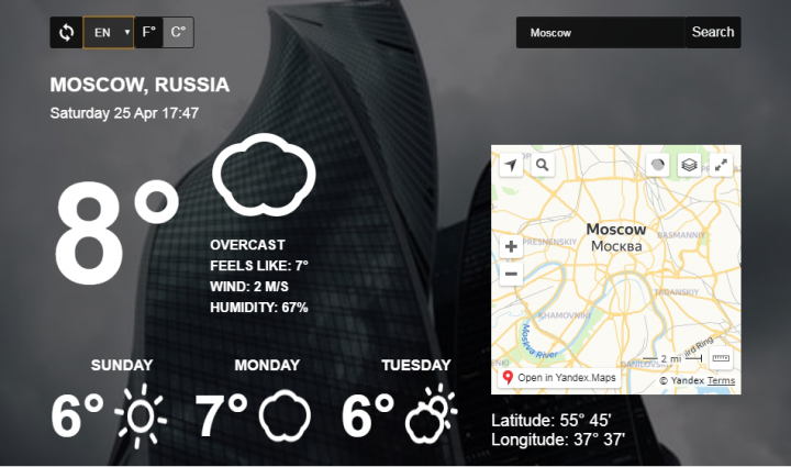 Weather forecast app