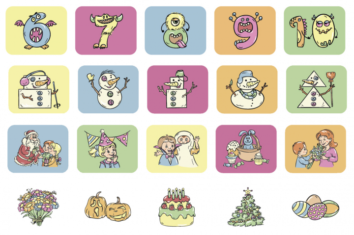 серия рисунков для детской игры