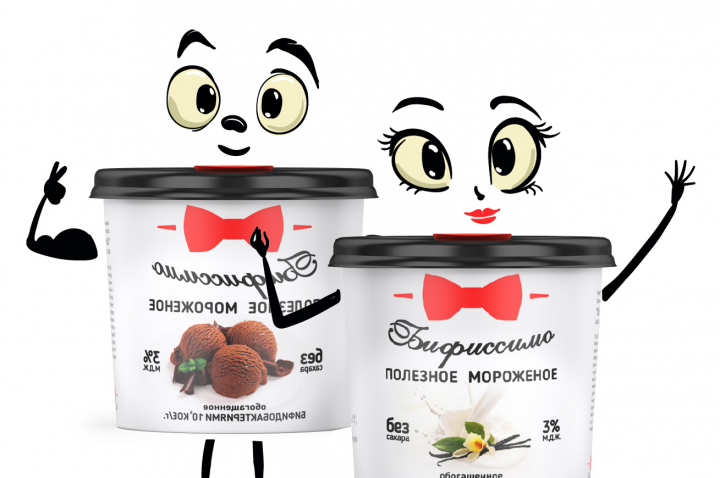 разработка персонажа для торговой марки "Бифиссимо"