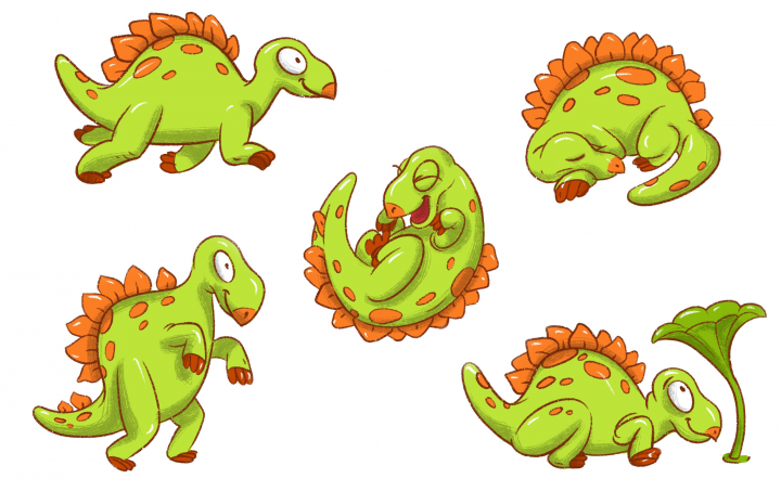 Разработка персонажа динозаврика