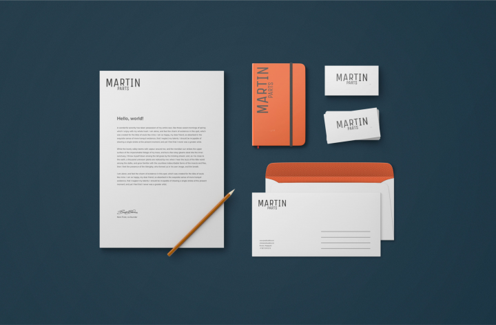 Фирменный стиль для компании "Martin parts"