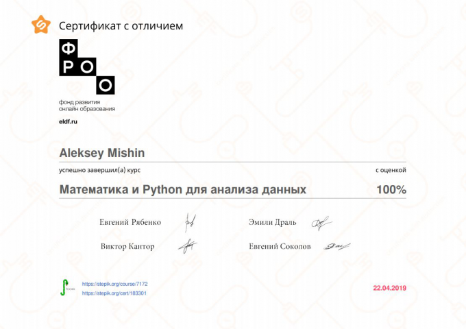 Математика и Python для анализа данных