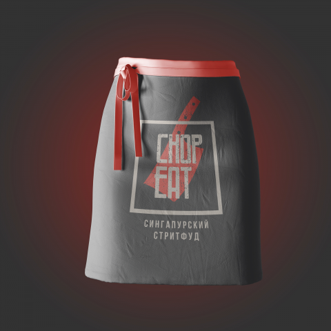 Разработка логотипа и ф.с для сингапурского стрит фуда Chop Eat