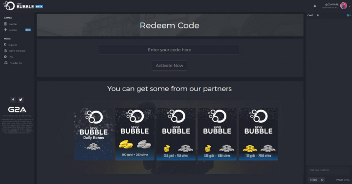 Concept csgo site / Redeem Code
