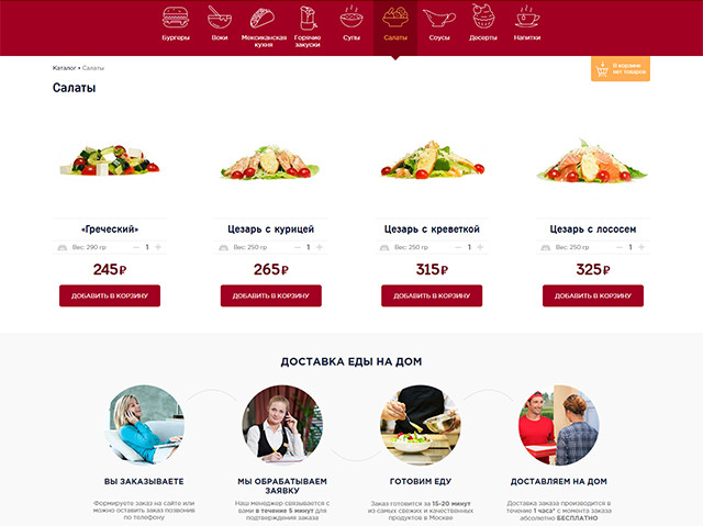 Верстка сайта foodgrand.ru