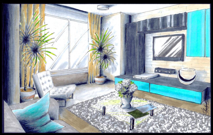 Визуализация интерьера маркерами