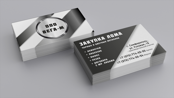 Визитка ООО "Вега-М"