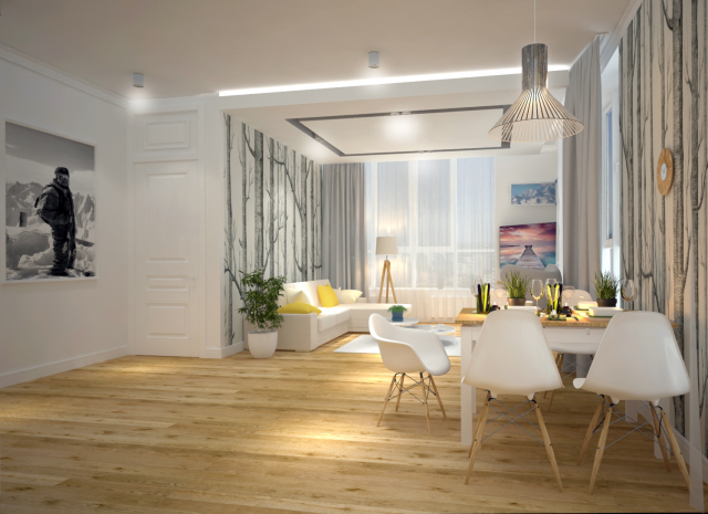 гостиная со столовой .пермь