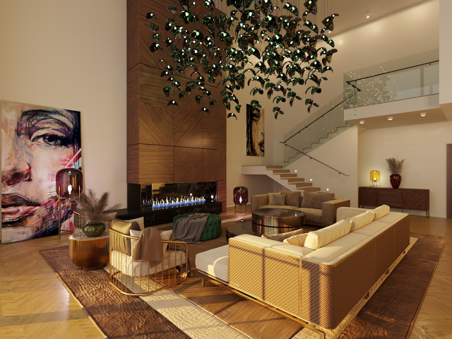 Дизайн и визуализация двухуровневые апартаменты