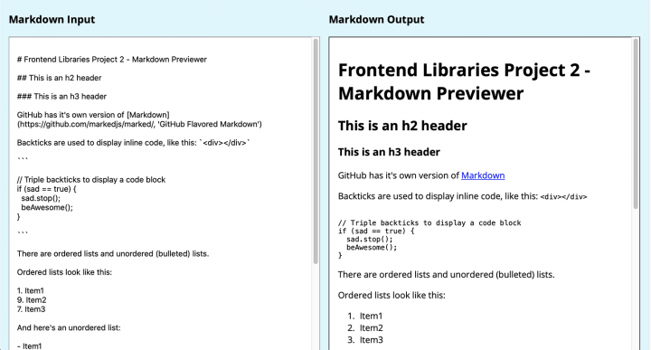 Markdown Previewer