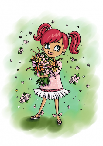 Девочка с цветами