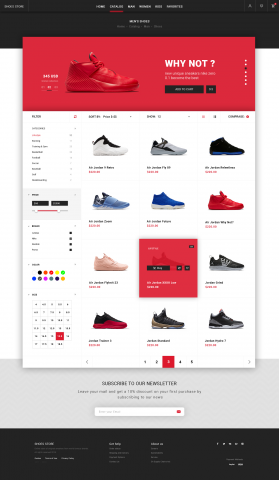 Страница Интернет Каталога Shoes store (Replica)