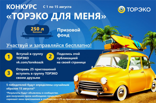 Оформление рекламной компании сети заправок «Торэко» в сети ВК
