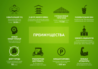Мини-инфографика для презентации ТРК «ГринХаус» г. Балаково