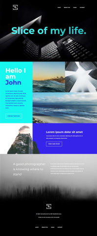 Landing Page для портфолио фотографа/дизайнера