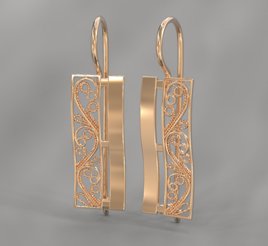 Серьги женские филигрань