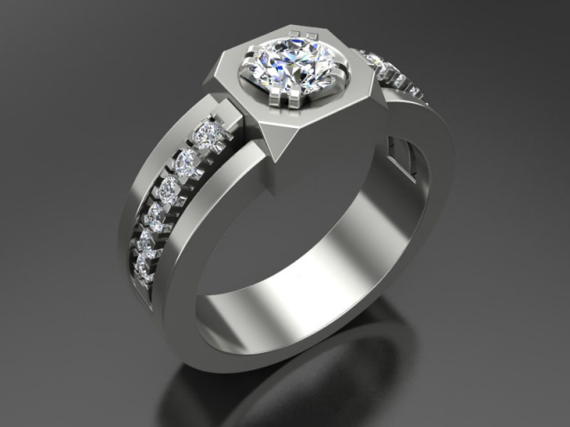 Мужское кольцо c брл 0,5 ct
