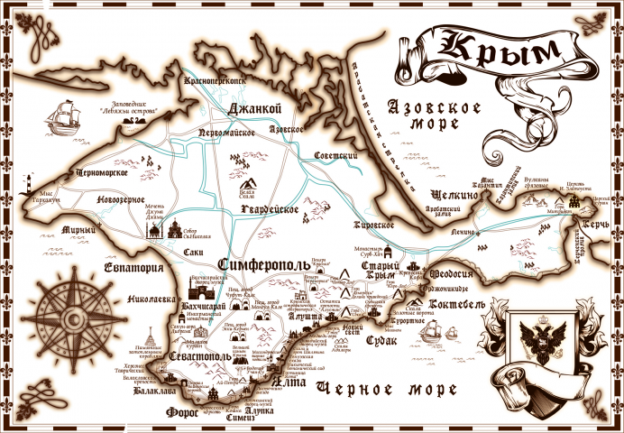 карта Крыма для гравировки