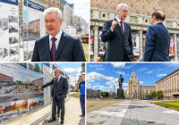 Мэр Москвы инспектирует строительство на Триумфальной пл.