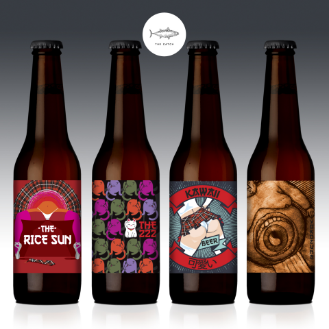 Серия этикеток для пива "The Catch" (рестораны в Риге, Берлине)
